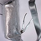 Order Silver Leather Belt Bag. Lollypie - Modiste Cat. Livemaster. . Waist Bag Фото №3