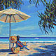 Painting sea beach girl, southern landscape, order a picture, Pictures, Krasnodar,  Фото №1