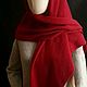 Кашемировый платок рубинового цвета. Платки. Innashi Ручное и машинное вязание. Ярмарка Мастеров.  Фото №4