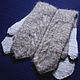 Double men's knitted mittens Grey. Mittens. Warm Yarn. My Livemaster. Фото №5