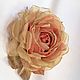 FABRIC FLOWERS. Chiffon rose ' Golden rose'. Brooches. fioridellavita. Online shopping on My Livemaster.  Фото №2