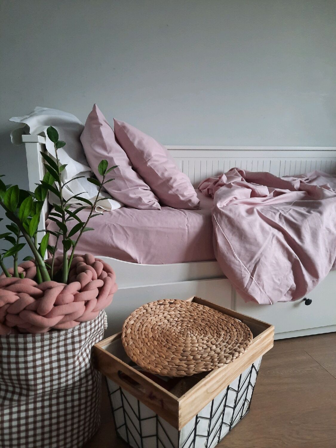 Постельное бельё из льна нежное пыльно розовое 30% лен 70% хлопок в ...