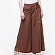 Order Palazzo chocolate trousers made of 100% linen. etnoart. Livemaster. . Pants Фото №3