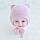 Double winter hat with ears. Merino, Angora. Baby hat. Olgamusinaekb. My Livemaster. Фото №4