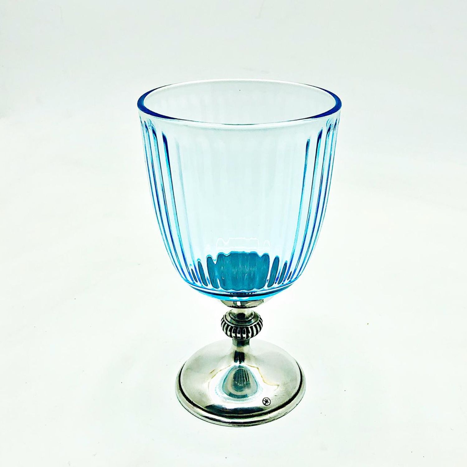 Бокал «СИНИЙ ЛЁД» из итальянского стекла на ножке «АМПИР» (вино/пиво) в ...