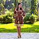 Velvet Exclusive Dress light brown, gold embroidery, Dresses, Sevastopol,  Фото №1