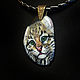 Order Ocelote pendant with original lacquer paintings on the cord. lacquer miniature. Livemaster. . Pendant Фото №3