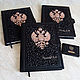 Cubierta en la agenda de cuero negro en los anillos, formato A4, Diaries, Essentuki,  Фото №1
