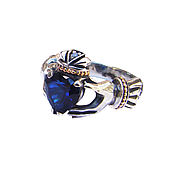 Украшения handmade. Livemaster - original item Ring: Silver Ring with Sapphire Claddagh. Handmade.