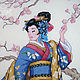 Embroidered picture "Japanese woman". Pictures. Cross stitch and beads!. My Livemaster. Фото №4