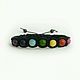 7 chakras bracelet made of natural stones in the skin, Bead bracelet, Moscow,  Фото №1