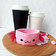 Order Holder for a coffee cup. Axolotl/A cat, A gift to a friend. fairy Polina. Livemaster. . Fun Фото №3