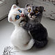 Felting toy kittens for wedding rings. Felted Toy. Usik-cat store. Online shopping on My Livemaster.  Фото №2
