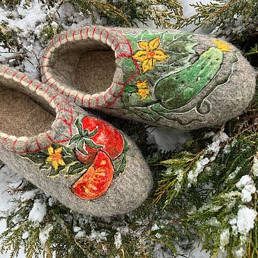 Обувь ручной работы. Ярмарка Мастеров - ручная работа Тапочки валяные. Handmade.