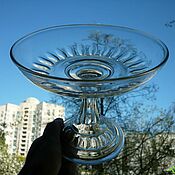 Винтаж handmade. Livemaster - original item Vase on stem. Colorless ANTIQUE glass, early 20th century.. Handmade.