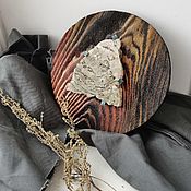 Картины и панно handmade. Livemaster - original item Wooden panel with a cut of moonstone (feldspar). Handmade.