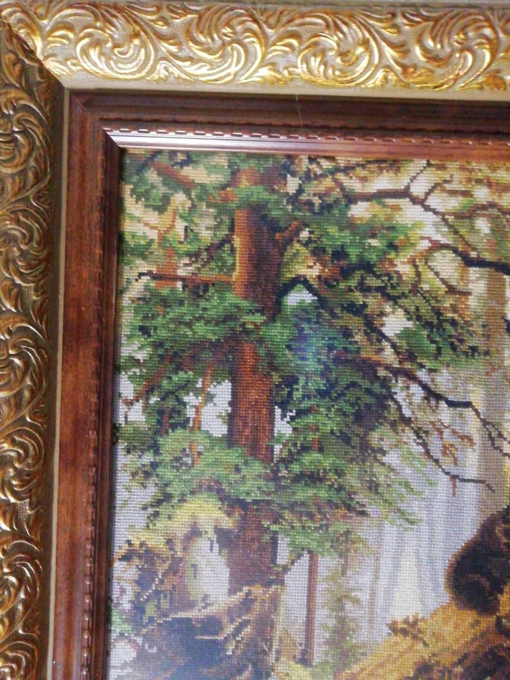 Вышитая картина крестиком "Утро в сосновом бору" в интернет-магазине на ...