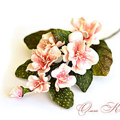 Украшения handmade. Livemaster - original item Sakura Japanese flowers soft leather Rose brooch. Handmade.