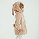 Rabbit fur kids coat with ears in pink, Childrens outerwears, Moscow,  Фото №1
