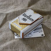 Сувениры и подарки handmade. Livemaster - original item Case for cigarette pack. Cigarette case. sigaretta. A variant with a brand. Handmade.