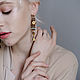 Order Asymmetric earrings made of wood with gold plating. Arsenteva. Livemaster. . Single earring Фото №3