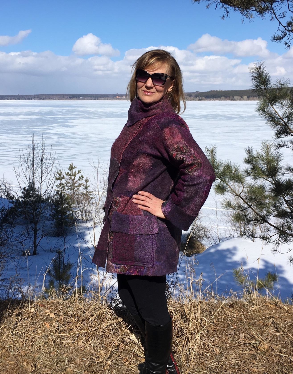 Валяное пальто. Пэчворк.