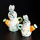 Collectible ceramic teapot 'Bunny'. Utensils. TinaRita. Online shopping on My Livemaster.  Фото №2