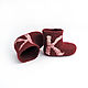 K Nominal Burgundy felted Merino wool booties 8cm 1 pair, Babys bootees, Moscow,  Фото №1