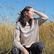 Одежда handmade. Livemaster - original item Merino lopapeisa sweater, women`s knitted jumper NORDIC. Handmade.