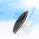 Ring made of 925 sterling silver with black obsidian IV0029. Rings. Sunny Silver. Online shopping on My Livemaster.  Фото №2