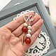 Order Rose Hip earrings asymmetric elongated pearls, agate. LovelyStones. Livemaster. . Earrings Фото №3