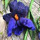 Necklace Blue irises made of wool felted. Necklace. florawool (florawool). My Livemaster. Фото №5