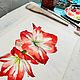 Bright red amaryllis hippeastrum watercolor painting flowers. Pictures. marselart. My Livemaster. Фото №5