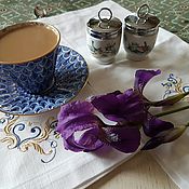 Для дома и интерьера handmade. Livemaster - original item Napkins with embroidery Wedding iris. Handmade.