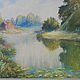 Картина ...И лилии на воде... (пейзаж лето река зеленый голубой), Картины, Смоленск,  Фото №1