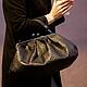 Чёрная большая сумка пастичино из чёрной страусиной кожи страуса, Классическая сумка, Москва,  Фото №1
