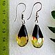 Amber. Earrings 'Light through the darkness' amber silver. Earrings. Frollena II. Natural Baltic amber. My Livemaster. Фото №6