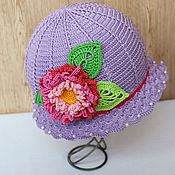 Работы для детей, handmade. Livemaster - original item Cap-hat for girl "Chrysanthemum". Handmade.