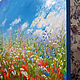 Summer sunny landscape against a blue sky Picture of poppies, daisies. Pictures. kartina-sochi. My Livemaster. Фото №4