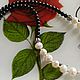 Beads with Pearls and black agate. Beads2. Handmade Jewelry. My Livemaster. Фото №6