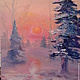 Закат зимой, Картины, Москва,  Фото №1
