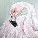Order Flamingo Oil painting 30 x 40 cm tropical birds. Viktorianka. Livemaster. . Pictures Фото №3