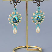 Украшения handmade. Livemaster - original item Jewelry sets: Turquoise with pearl drop 00013. Handmade.