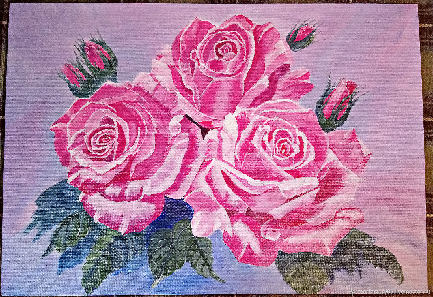 Нарисованный букет роз