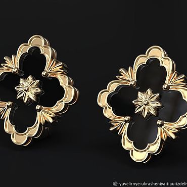 Украшения ручной работы. Ярмарка Мастеров - ручная работа Золотые Серьги в винтажном стиле. Handmade.