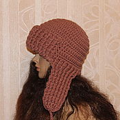 Аксессуары handmade. Livemaster - original item Knitted hat with earflaps. female.. Handmade.
