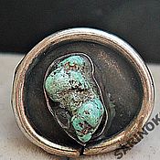 Винтаж handmade. Livemaster - original item Vintage rings: Antique silver ring with turquoise. Handmade.