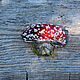 Textile boho brooch Mushroom - Fly Agaric. Brooches. Heat hands (TeplOlino). Online shopping on My Livemaster.  Фото №2