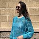 Свитер Сетка из хлопка и микропайеток. Свитеры. alesy_knit. Интернет-магазин Ярмарка Мастеров.  Фото №2