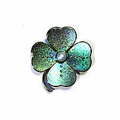 Украшения handmade. Livemaster - original item Pin Brooch LUCKY CLOVER / Four-leaf green Brooch. Handmade.